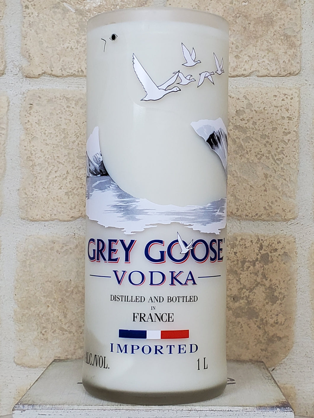 Grey Goose Vodka Liquor Bottle Soy Wax Candle with Custom Scent