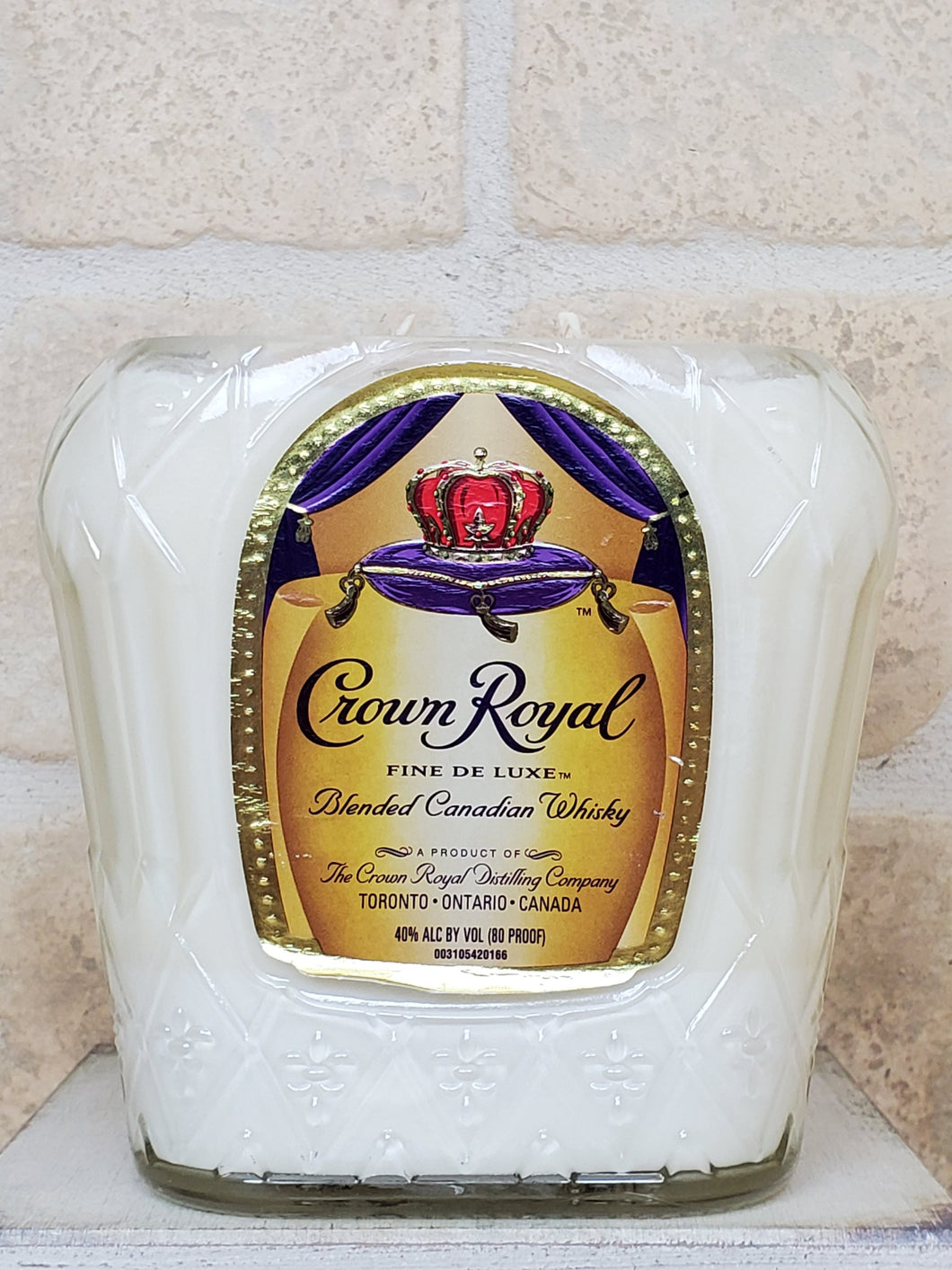 Crown Royal Liquor Bottle Soy Wax Candle with Custom Scent