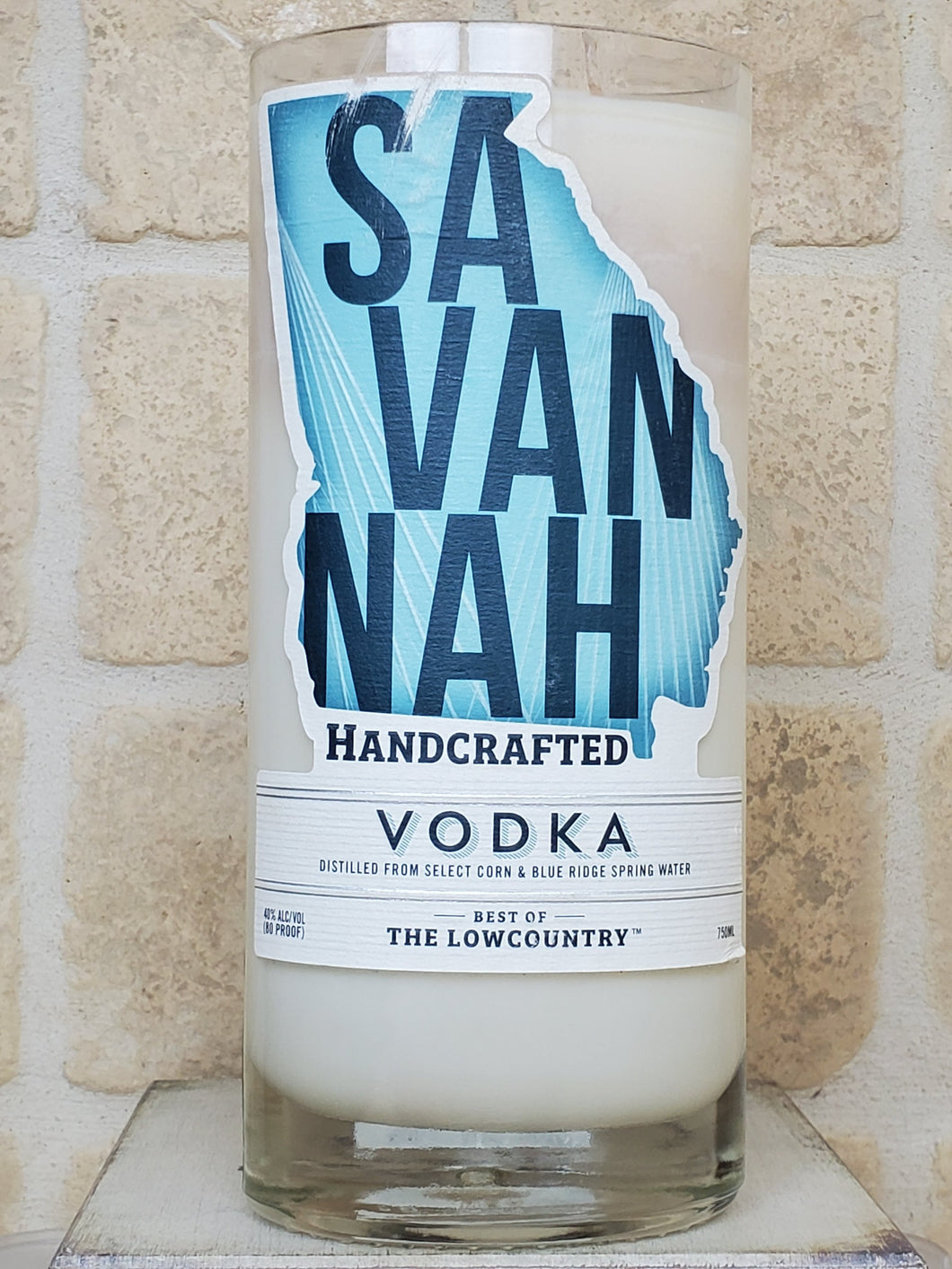 Savannah Vodka Liquor Bottle Soy Wax Candle with Custom Scent